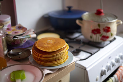 Close-up of food on table