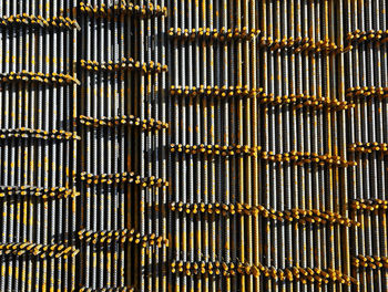 Stacks of industrial steel grids