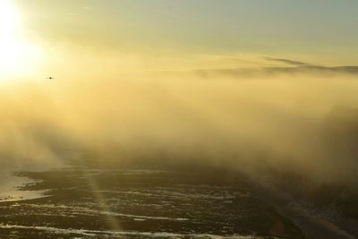 Aerial view of clouds over landscape