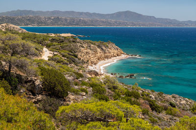 Panoramic view at beach akra fourni nearby monolithos 
