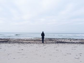 Silhouette of people standing on beach