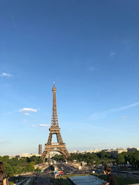 Tower of building against blue sky