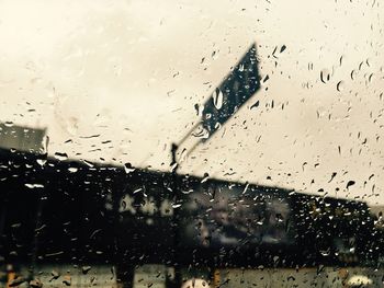 Close-up of water drops on glass window