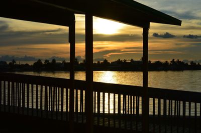 View of river at sunset
