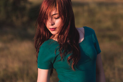 Portrait of young woman