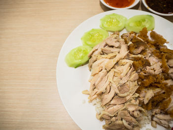 Close-up of meal served in plate
