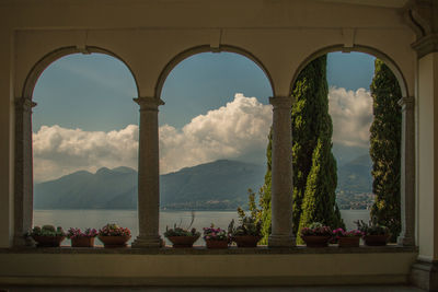 View of mountain against cloudy sky