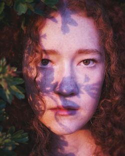 Girl of the woods, red headed scottish woman close-up
