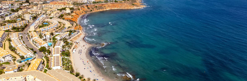 High angle view of beach