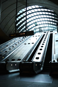 Low angle view of escalator