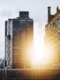 Low angle view of modern building against sky