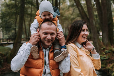 Portrait of a smiling young family