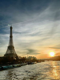 View of city at sunset