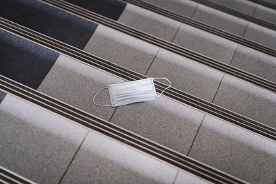 High angle view of escalator