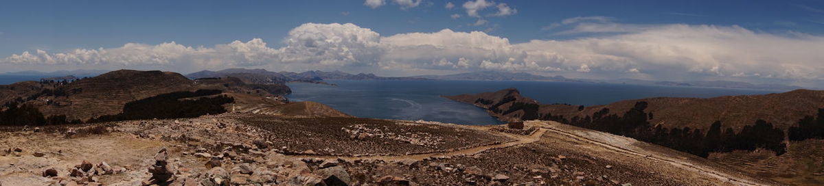 Panoramic view of mountains against sky