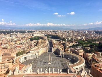 High angle view of buildings in vatican city 