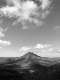 Scenic view of landscape against cloudy sky