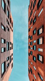 Low angle view of buildings against clear sky