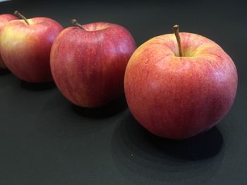 High angle view of apples on table