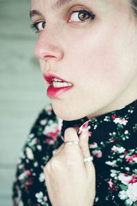 Close-up portrait of mid adult woman