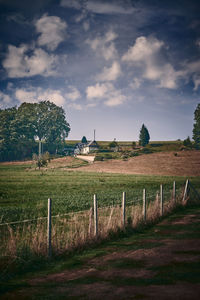 Scenic view of field against sky