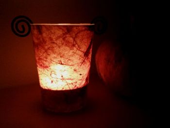Close-up of illuminated lamp