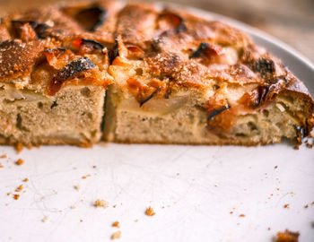 Close-up of pizza in plate