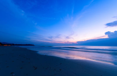 Beautiful cloudy on sunrise at khanom beach, nakhon si thammarat, south thailand,