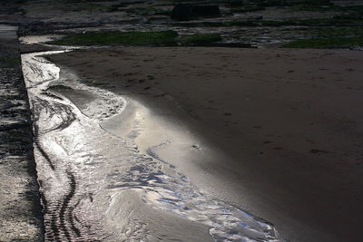 High angle view of sand