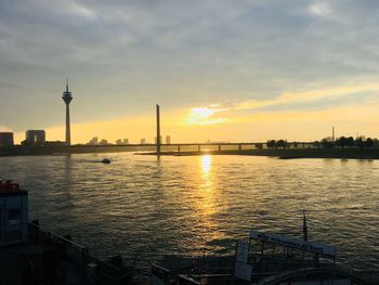 View of river at sunset