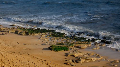 High angle view of beach