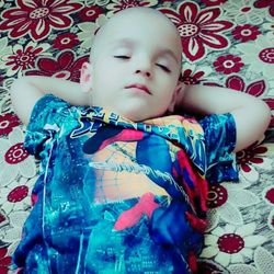 Cute baby lying on bed