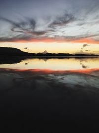 Scenic view of lake during sunset