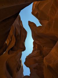 Low angle view of rock formations