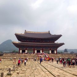 Tourists in front of temple