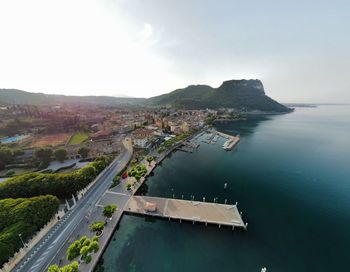 High angle view of sea against sky