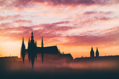 Prague castle at magic sunset.