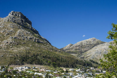 Scenic view of mountains against cloudy sky