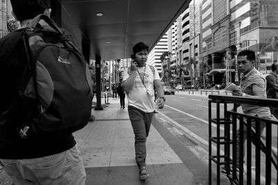 Man standing in city