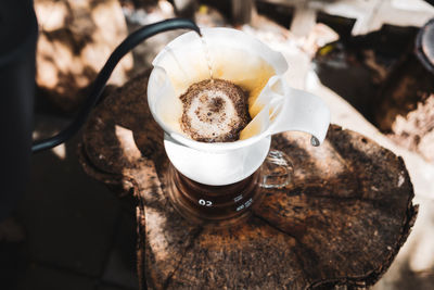 Close-up of coffee on table