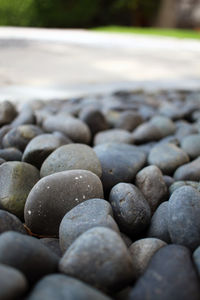 Close-up of stones on beach