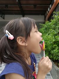 Close-up of kid looking away