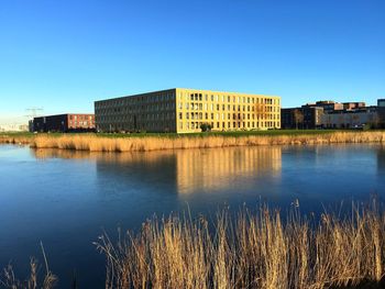 Reflection of built structures in water