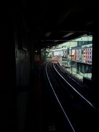 Train on railroad station platform