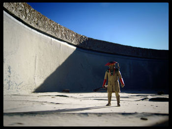 Woman standing on rock