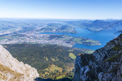 Aerial view of townscape against sky