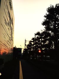 View of built structure at sunset