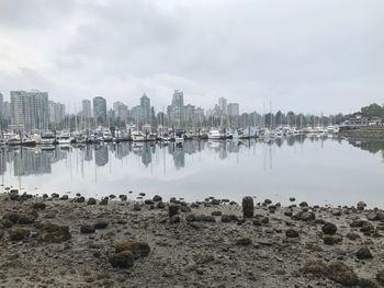 Panoramic view of river and buildings against sky
