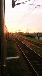 Railroad tracks against sky