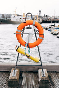 View of boat in sea